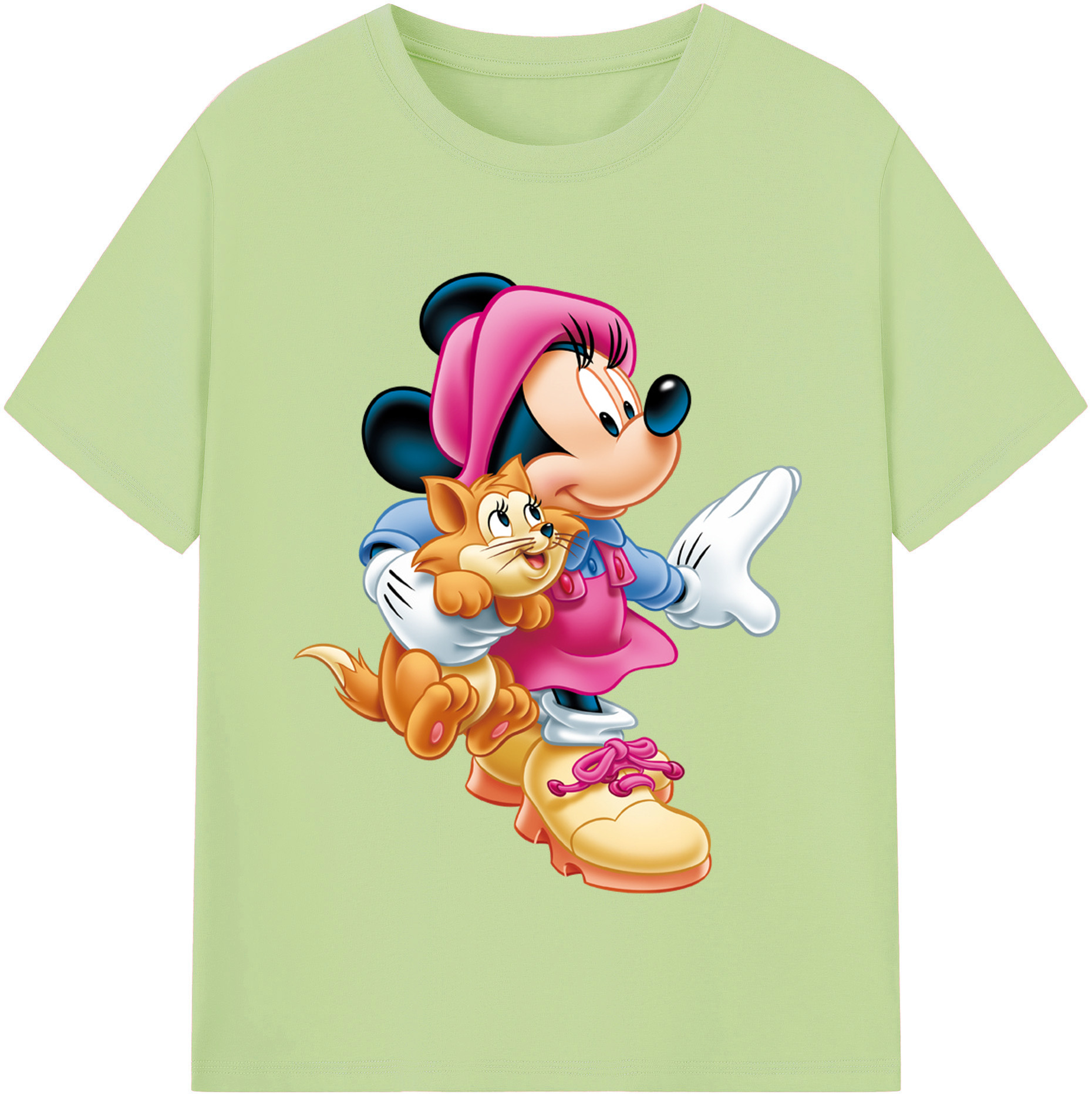 （画像用） ミッキーマウス Mickey Mouse 綿100％半袖Tシャツ（フロントプリント）
